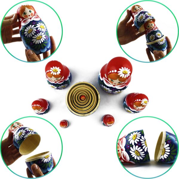 Matryoshka Matrioskas   7 Russian Nesting Dolls for Kids   Babushka Matruska Toy Figure - Image 4