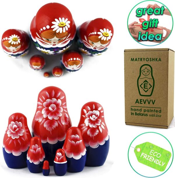 Matryoshka Matrioskas   7 Russian Nesting Dolls for Kids   Babushka Matruska Toy Figure - Image 7