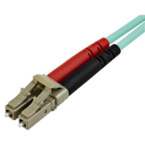 StarTech.com 7m (22ft) LC/UPC to LC/UPC OM3 Multimode Fiber Optic Cable, Full Duplex 50/125 Zipcord, 100G, LSZH Fiber Jumper Cord - Image 2
