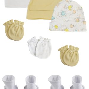 Baby Boy, Baby Girl, Unisex Infant Caps, Booties And Mittens (pack Of 8) Nc_0279