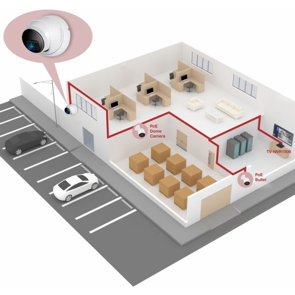 TRENDnet Indoor Outdoor 5MP H.265 PoE IR Fixed Turret Network Camera, IP66 Rated Housing, IR Night Vision up to 30m (98 ft.), Security Surveillance Camera, microSD Card Slot, White, TV-IP1515PI - Image 3