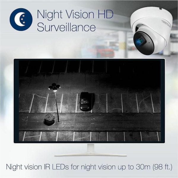 TRENDnet Indoor Outdoor 5MP H.265 PoE IR Fixed Turret Network Camera, IP66 Rated Housing, IR Night Vision up to 30m (98 ft.), Security Surveillance Camera, microSD Card Slot, White, TV-IP1515PI - Image 5