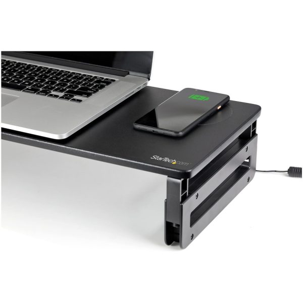 StarTech.com Monitor Riser Stand with Wireless Charging Pad, 15W Qi Charger for Phone, Height Adjustable Computer Monitor Riser for Desk - Image 2