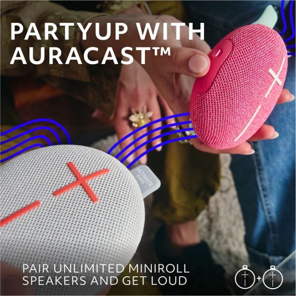 ULTIMATE EARS MINIROLL Ultra-Portable Waterproof Bluetooth Speaker, Big Bass, IP67 Dustproof, 131 ft (40 m) Range - Revive Grey - Image 3