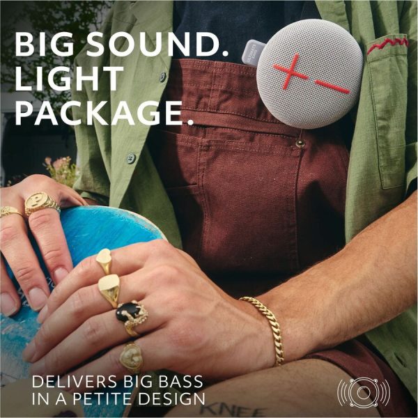 ULTIMATE EARS MINIROLL Ultra-Portable Waterproof Bluetooth Speaker, Big Bass, IP67 Dustproof, 131 ft (40 m) Range - Revive Grey - Image 5