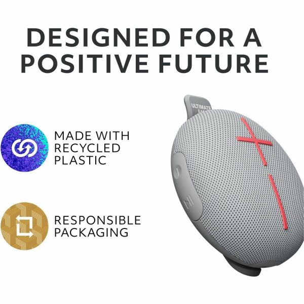 ULTIMATE EARS MINIROLL Ultra-Portable Waterproof Bluetooth Speaker, Big Bass, IP67 Dustproof, 131 ft (40 m) Range - Revive Grey - Image 8