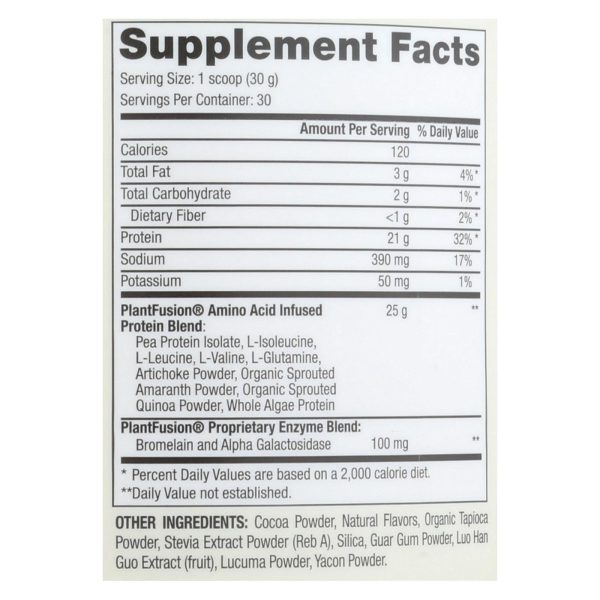 Plantfusion - Complete Protein - Chocolate - 2 lbs. - Image 2