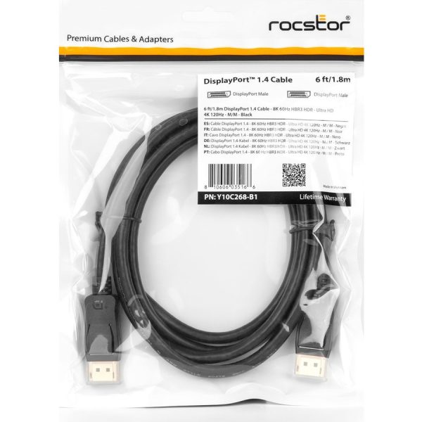 Rocstor DisplayPort 1.4 Cable - Image 5