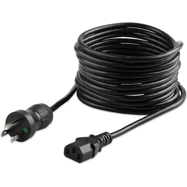 StarTech.com 15ft (4.5m) Hospital Grade Power Cord, 18AWG, NEMA 5-15P to C13, 10A 125V, Green Dot Medical Power Cable, Monitor Power Cable - Image 3