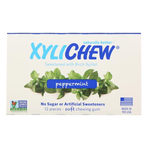 Xylichew Gum - Peppermint - Counter Display - 12 Pieces - 1 Case - Image 2