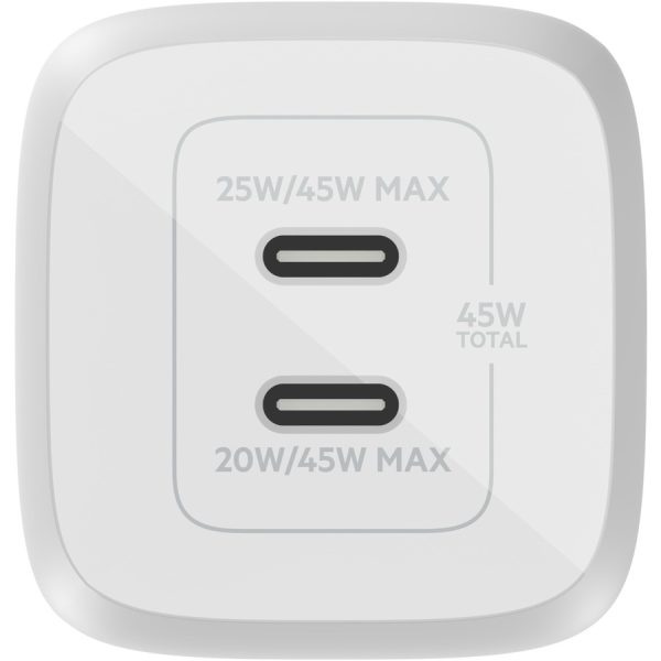 Belkin BoostCharge Pro Dual USB-C GaN Wall Charger with PPS 45W Laptop Chromebook Charging - Power Adapter - Image 4