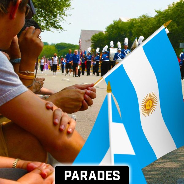 G128 24 Pack Handheld Argentina Argentinian Stick Flags | 12x18 In | Printed 150D Polyester, Country Flag, Solid Wooden Stick, Spear Gold Tip - Image 5