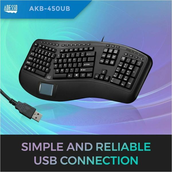 Adesso Tru-Form Ergonomic Touchpad Keyboard - Image 4