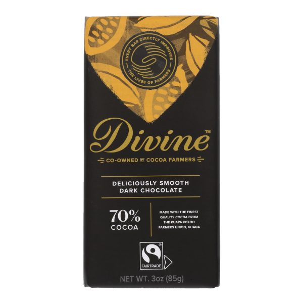 Divine - Bar Chocolate Dark 70% Cocoa - Case of 12 - 3 OZ - Image 2
