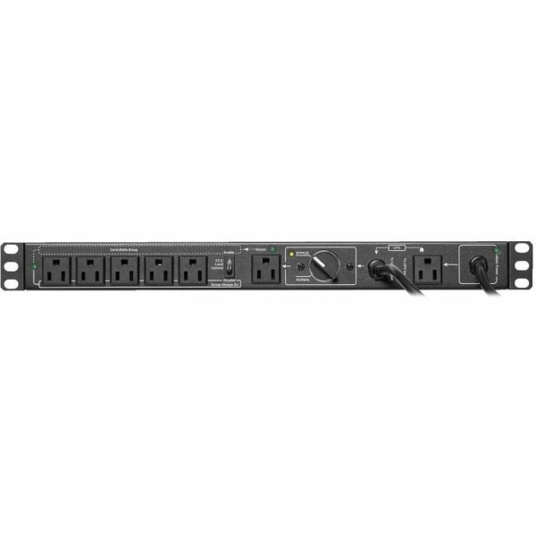 Eaton Tripp Lite Series 100-125V 12A Single-Phase Hot-Swap PDU with Manual Bypass - 6 NEMA 5-15R Outlets, 2 5-15P Inputs, 1U Rack/Wall - Image 2