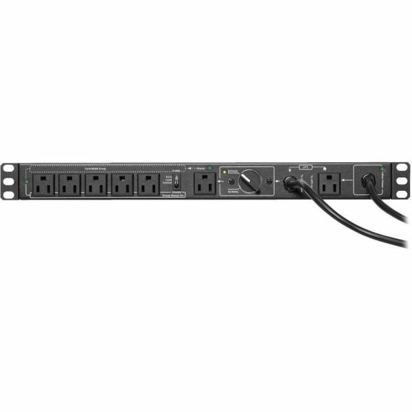 Eaton Tripp Lite Series 100-125V 12A Single-Phase Hot-Swap PDU with Manual Bypass - 6 NEMA 5-15R Outlets, 2 5-15P Inputs, 1U Rack/Wall - Image 5