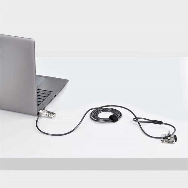 StarTech.com Slim Lock Nano Slot Compatible, 6.6ft (2m) Combination Locking Cable, Desk Anti-Theft Security For Laptop/Notebook Computer - Image 7