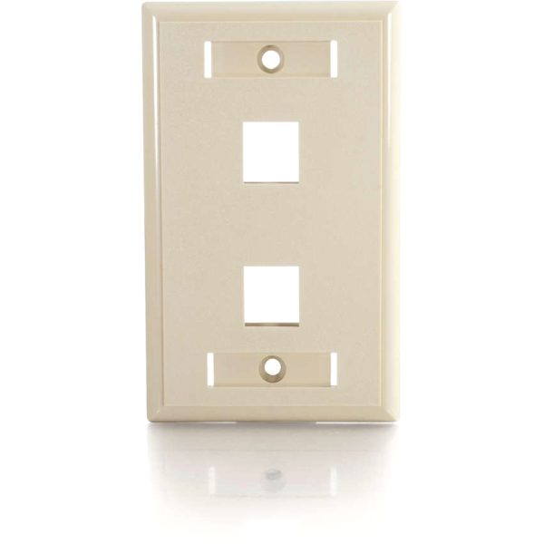 C2G 2-Port Single Gang Multimedia Keystone Wall Plate - Ivory - Image 2