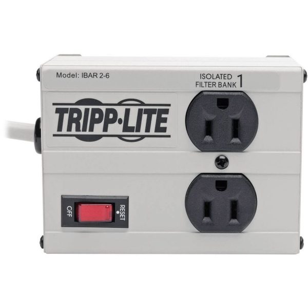 Eaton Tripp Lite Series Isobar 2-Outlet Surge Protector, 6 ft. Cord with Right-Angle Plug, 1410 Joules, Metal Housing - Image 3