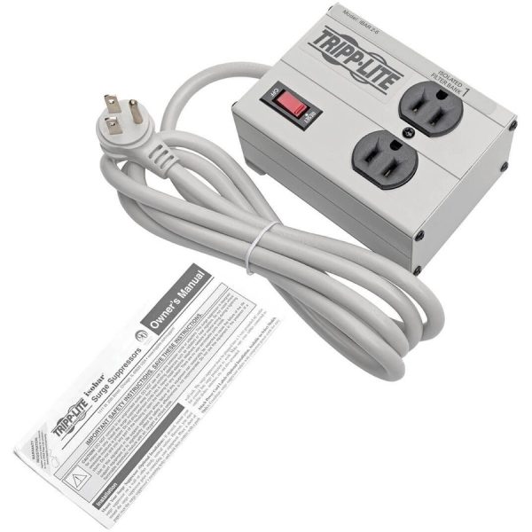 Eaton Tripp Lite Series Isobar 2-Outlet Surge Protector, 6 ft. Cord with Right-Angle Plug, 1410 Joules, Metal Housing - Image 5