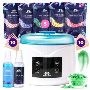 Bella Verde Waxing Kit for Women & Men   Hard Wax Kit for Hair Removal   Wax Warmer for Face Legs Eyebrows Body Bikini   Home Melter Wax Pot Machine   Hard Wax Beads Kit Painless All Hair Types