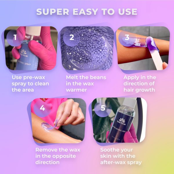 Bella Verde Waxing Kit for Women & Men   Hard Wax Kit for Hair Removal   Wax Warmer for Face Legs Eyebrows Body Bikini   Home Melter Wax Pot Machine   Hard Wax Beads Kit Painless All Hair Types - Image 5