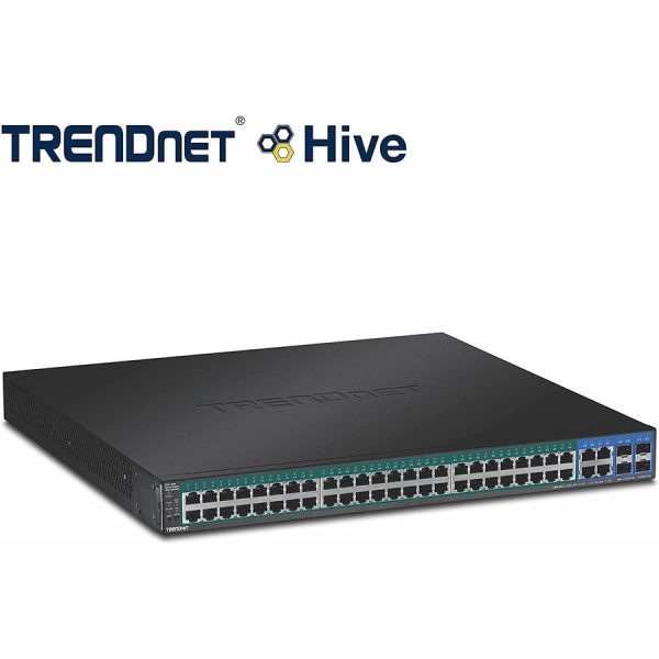 TRENDnet 52-Port Web Smart PoE+ Switch; 48 x Gigabit PoE+ Ports; 4 x Shared Gigabit Ports (RJ-45 or SFP); VLAN; QoS; LACP; IPv6 Support; 740W PoE Power Budget; Lifetime Protection; TPE-5048WS - Image 7