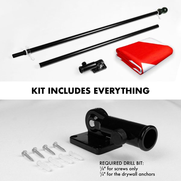 G128 Combo Pack: 6 Feet Tangle Free Spinning Flagpole (Black) Alabama AL State Flag 3x5 ft Printed 150D Brass Grommets (Flag Included) Aluminum Flag Pole - Image 2