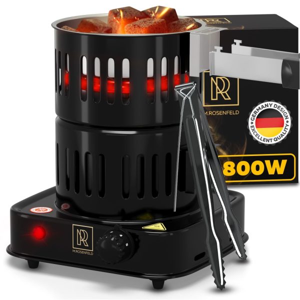 Multipurpose Electric Charcoal Starter   800W Electric Charcoal Burner ETL Approved Electric Stove   Coconut Charcoal Lighters with Tongs   800W Hot Plate Electric   304 Stainless Steel Coiled Burner