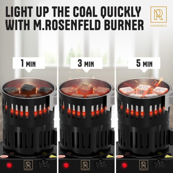 Multipurpose Electric Charcoal Starter   800W Electric Charcoal Burner ETL Approved Electric Stove   Coconut Charcoal Lighters with Tongs   800W Hot Plate Electric   304 Stainless Steel Coiled Burner - Image 6