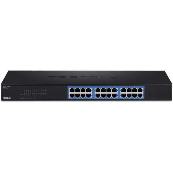 TRENDnet 24-Port Unmanaged Gigabit 10/100/1000 Mbps GREENnet Switch, 24 x Gigabit RJ-45 Ports, 48 Gbps Switch Fabric, Fanless, Metal Housing, Rack Mountable, Lifetime Protection, Black, TEG-S24G - Image 4