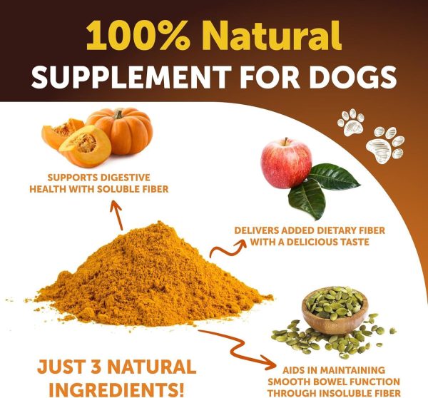 Pumpkin Powder for Dogs Digestive Support   16 OZ   Fiber Supplement for Constipation   For Gut Balance Healthy Skin Digestion Anal Glands Firm Stool Poop Anti Diarrhea Gas Relief   Made in USA - Image 3