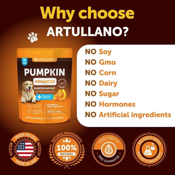 Pumpkin Powder for Dogs Digestive Support   16 OZ   Fiber Supplement for Constipation   For Gut Balance Healthy Skin Digestion Anal Glands Firm Stool Poop Anti Diarrhea Gas Relief   Made in USA - Image 6