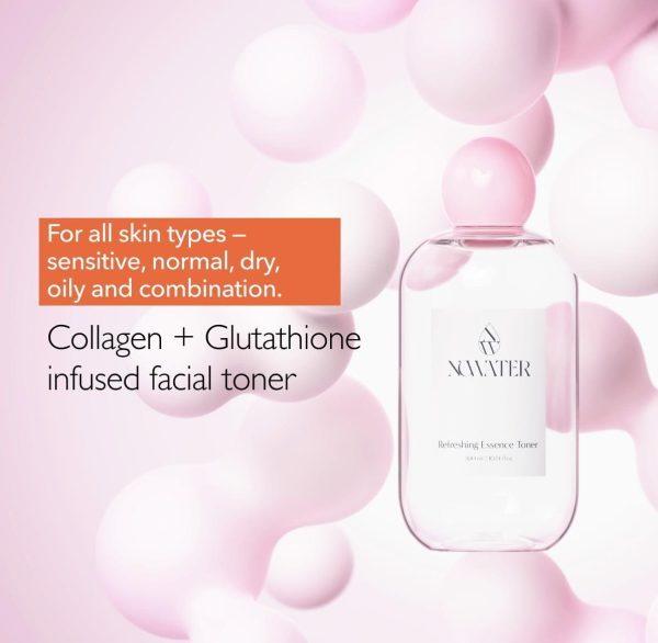 Refreshing Essence Toner | Hydrating Facial Toner | Glass Skin Barrier | Hydrolyzed Collagen Niacinamide Glutathione | Korean Skin Care for Face (10.14 fl.oz) - Image 2