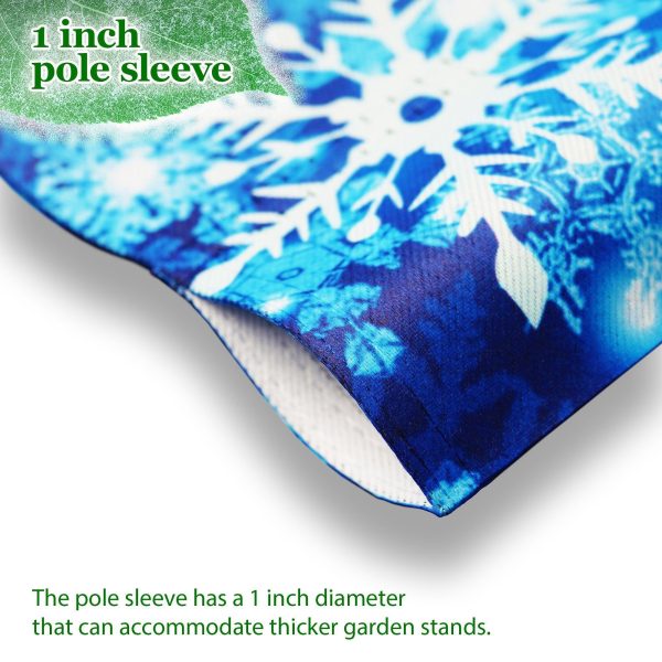 G128 Combo Pack: Garden Flag Stand Black 36 in x 16 in & Garden Flag Winter Decoration Let It Snow Snowflakes 12"x18" Double-Sided Blockout Fabric - Image 2