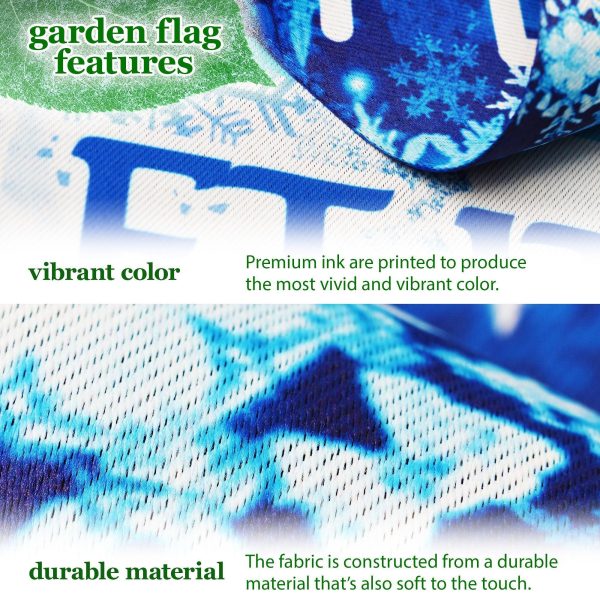 G128 Combo Pack: Garden Flag Stand Black 36 in x 16 in & Garden Flag Winter Decoration Let It Snow Snowflakes 12"x18" Double-Sided Blockout Fabric - Image 3