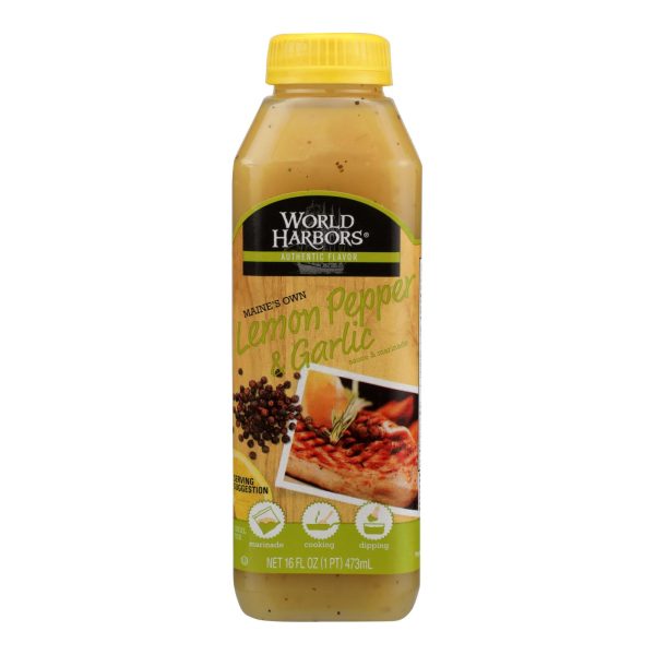 World Harbor Lemon Pepper and Garlic Seafood and Poultry Sauce and Marinade - Case of 6 - 16 Fl oz. - Image 3