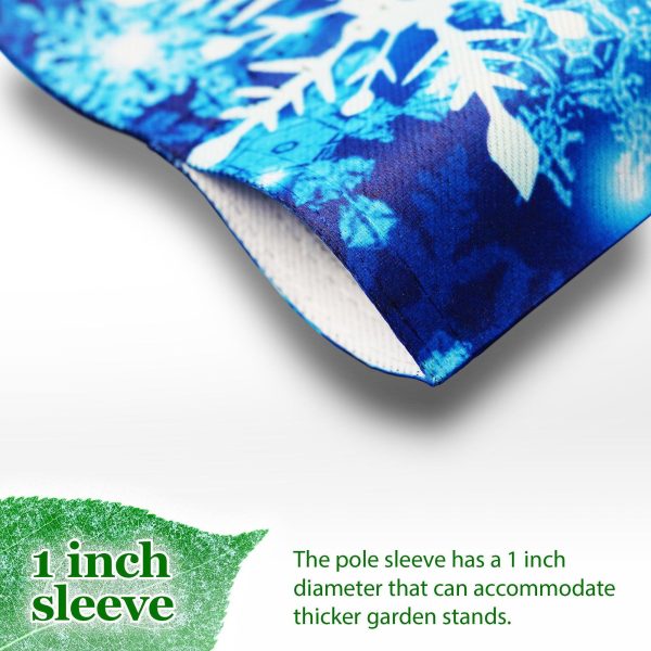 G128 Garden Flag Let It Snow Snowflakes | 12x18 Inch | Printed Blockout Polyester - Christmas Decoration - Image 5