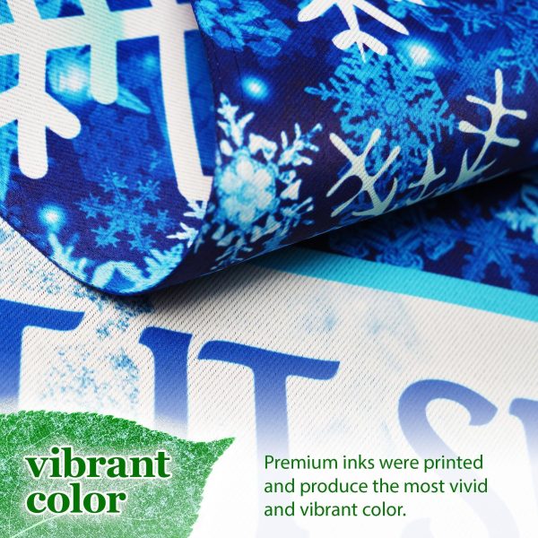 G128 Garden Flag Let It Snow Snowflakes | 12x18 Inch | Printed Blockout Polyester - Christmas Decoration - Image 6