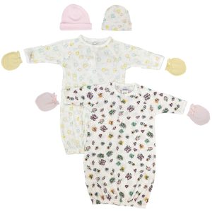 Newborn Baby Girl 6 Piece Gown Set Nc_0796