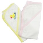 Infant Hooded Bath Towel (pack Of 2) 021-yellow--021b-pink