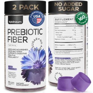 High Prebiotic Fiber Gummies for Women and Men 7G per Serving   Dietary Beet FOS Fiber Magnesium Citrate Inulin Probiotic   Gummy Supplement for Digestive Health   No GMO Sugar Free   160 pcs