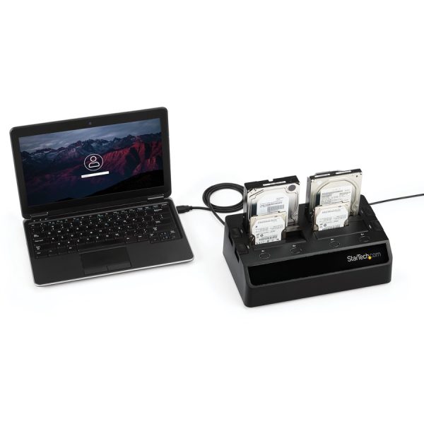StarTech.com 4-Bay USB 3.0 to SATA Hard Drive Docking Station, 2.5/3.5" SATA III (6Gbps) SSD/HDD Dock, USB Hard Drive Bay, Top-Loading - Image 5