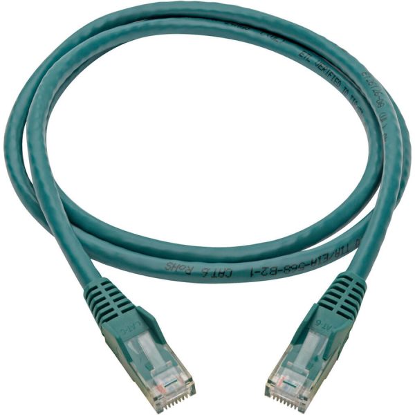Eaton Tripp Lite Series Cat6 Gigabit Snagless Molded (UTP) Ethernet Cable (RJ45 M/M), PoE, Green, 4 ft. (1.22 m) - Image 2