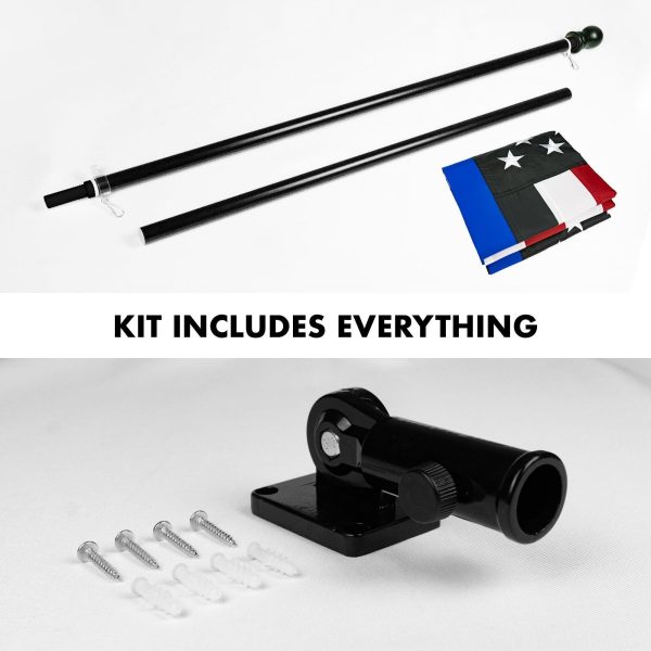 G128 - 5 Feet Tangle Free Spinning Flagpole (Black) Blue Lives Matter Flag Brass Grommets Embroidered 2x3 ft (Flag Included) Aluminum Flag Pole - Image 2