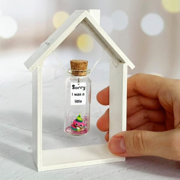 I'm Sorry Gifts for Her and Him   Personalised Apology Gift   Cute Poop in a Jar and Sorry Card   Forgive Me Present Idea (in White Wood Frame Sorry I was a little   Rainbow Poop) - Image 2