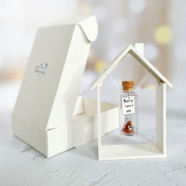 I'm Sorry Gifts for Her and Him   Personalised Apology Gift   Cute Poop in a Jar and Sorry Card   Forgive Me Present Idea (in White Wood Frame Sorry I was a little   Rainbow Poop) - Image 7