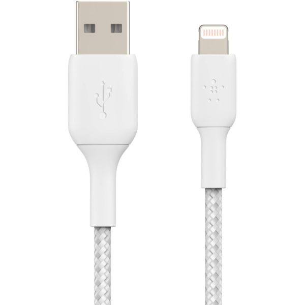 Belkin Braided Lightning to USB-A Cable (1m / 3.3ft, White) - Image 3