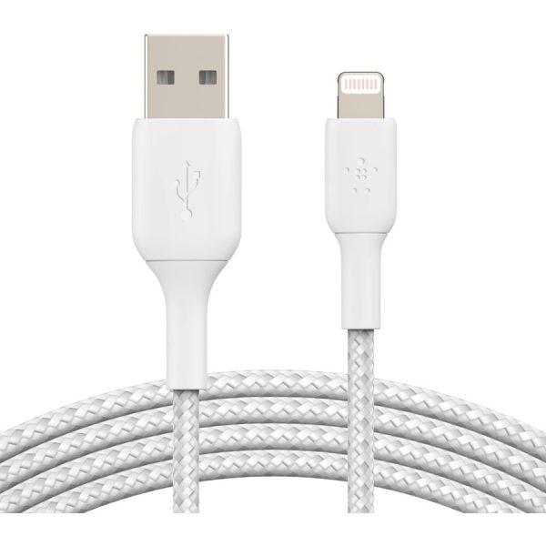 Belkin Braided Lightning to USB-A Cable (1m / 3.3ft, White) - Image 5
