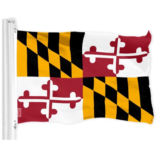 G128 Combo Pack: American USA Flag 3x5 Ft & Maryland Flag 3x5 Ft, Both Printed 150D Polyester, Indoor/Outdoor, Brass Grommets - Image 2